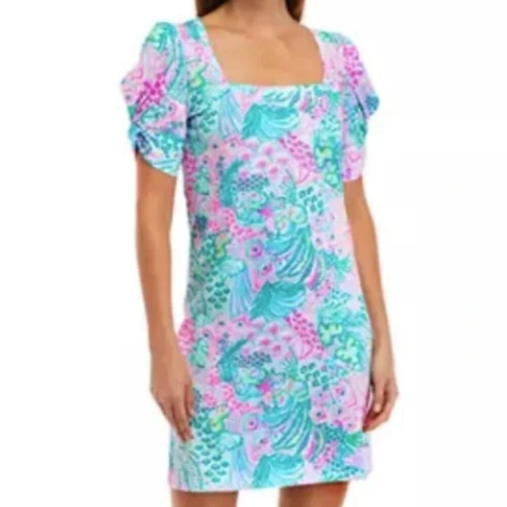 Lilly Pulitzer Haydn Short Sleeved T-Shirt Dress Multi Banana Split NWT